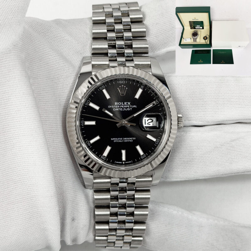 2026 Rolex Datejust 126334 41MM Black Steel Fluted Jubilee Box Paper