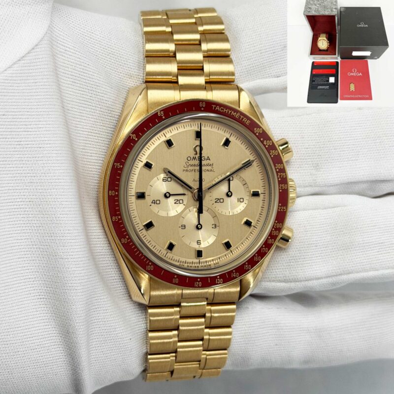 Omega Speedmaster Moonwatch Apollo 11 310.60.42.50.99.001 42MM 18K Yg B/p