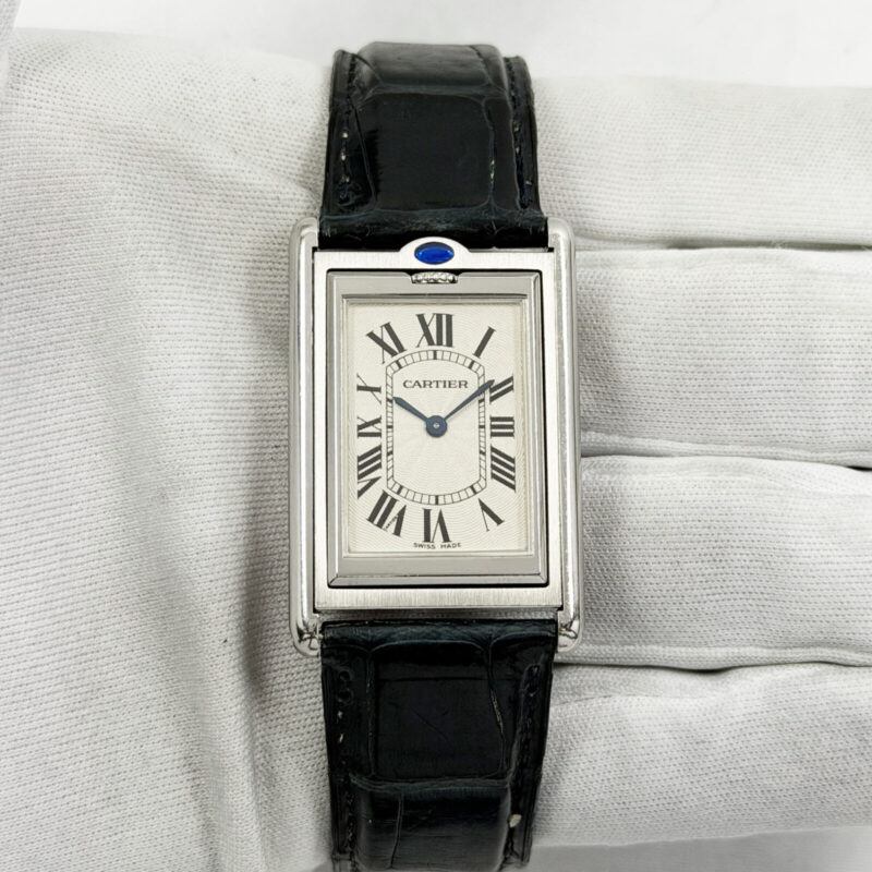 Cartier Tank Basculante Mecanique 2390 25X38MM Silver Dial Stainless Steel