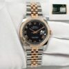 2014 Rolex Datejust 116231 36MM Black Roman Fluted Jubilee Two-Tone Rg Paper