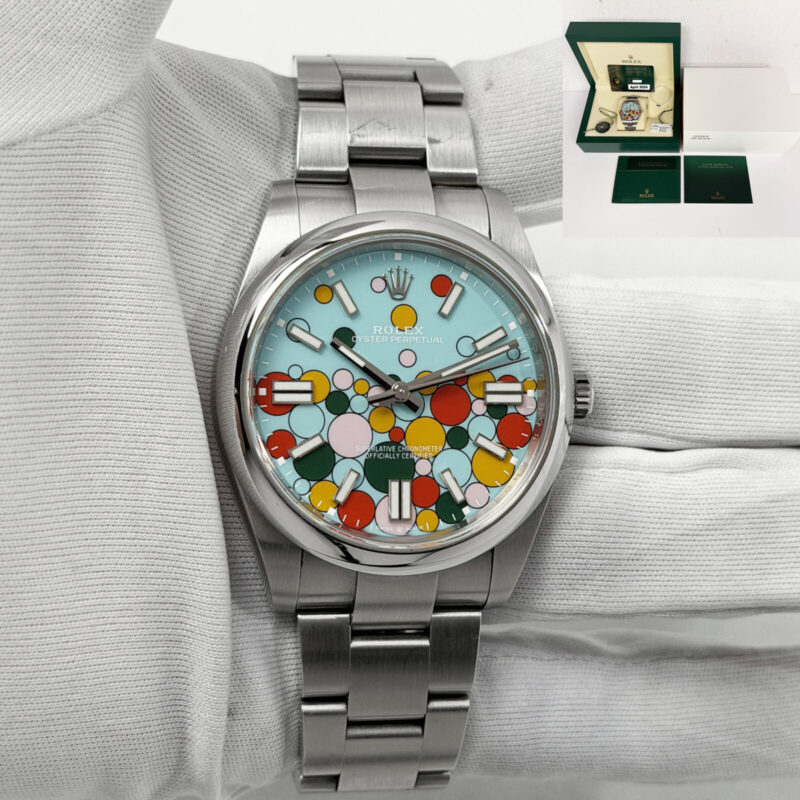 2024 Rolex Oyster Perpetual 124300 41MM Celebration Dial Smooth Oyster Steel B/p