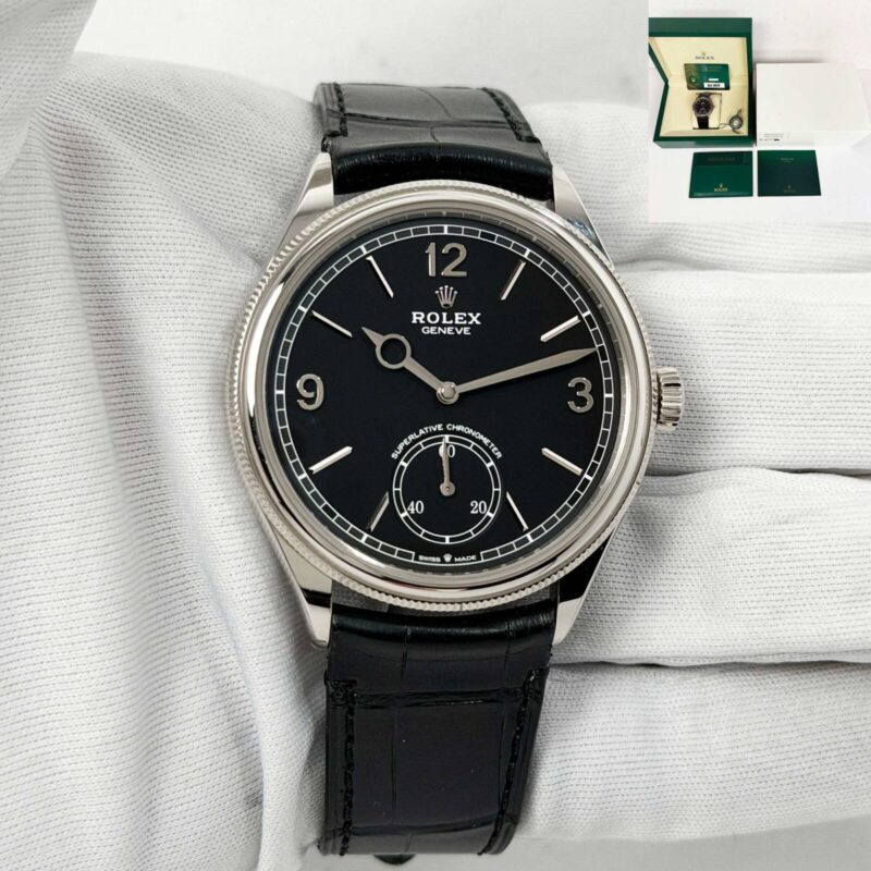 Lnib 2025 Rolex 1908 52509 39MM Black 18K White Gold Box Paper