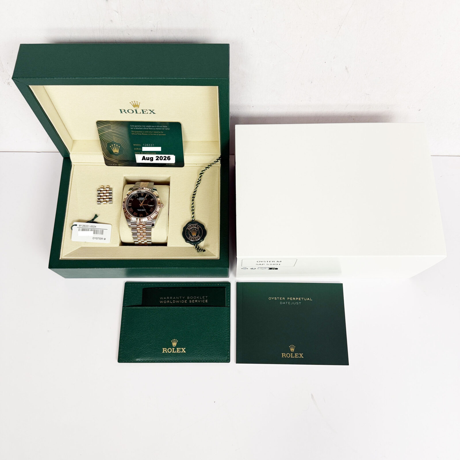 ROLEX 空箱 06/29/2026 New 2026 Rolex Datejust 126331 41MM Black Roman Fluted Jubilee Two
