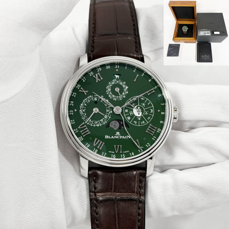 New Blancpain Villeret Chinese Calendar Year Of Snake 0888 3432C 55B Green Platinum