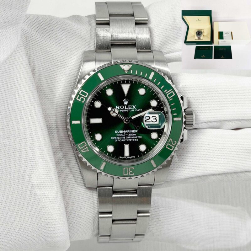 2018 Rolex Submariner Date Hulk 116610LV 40MM Green Oyster Steel Box Paper