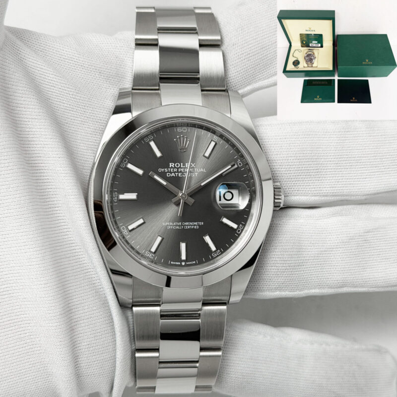 2025 Rolex Datejust 126300 41MM Rhodium Smooth Oyster Steel Box Paper