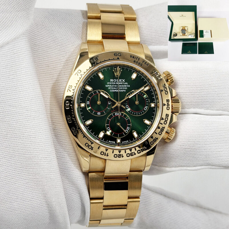 2018 Rolex Daytona John Mayer 116508 40MM Green 18K Yellow Gold B/p