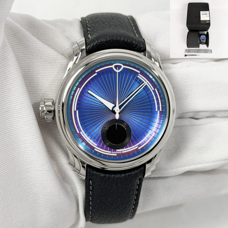 New 2025 Ming Iris 57.04 40MM Purple Dial Steel Box Paper