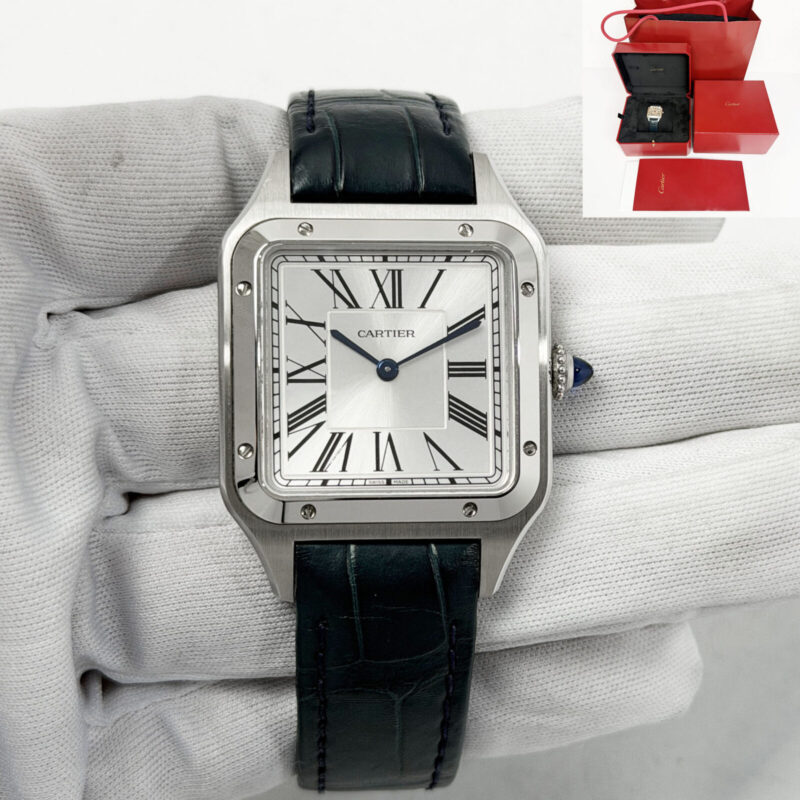 Cartier Santos Dumont Large WSSA0085 43.5 Silver Steel Box