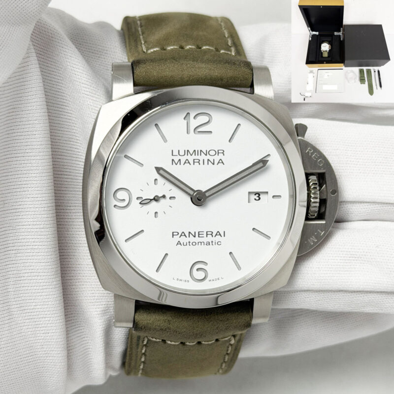 Panerai Luminor Marina PAM01314 44MM White Steel Box Paper