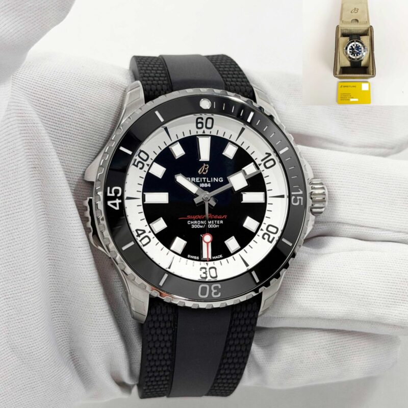 New 2026 Breitling Superocean Automatic A17378 46MM Black Dial Steel Box Paper