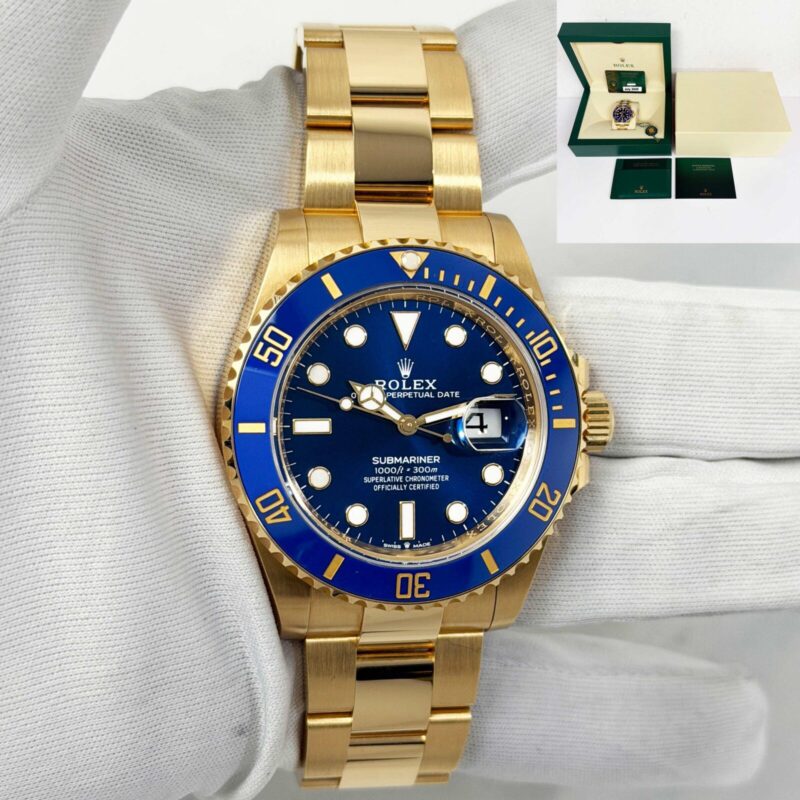 Mint 2025 Rolex Submariner Date Bluesy 126618LB 41MM Blue 18K Yellow Gold B/p