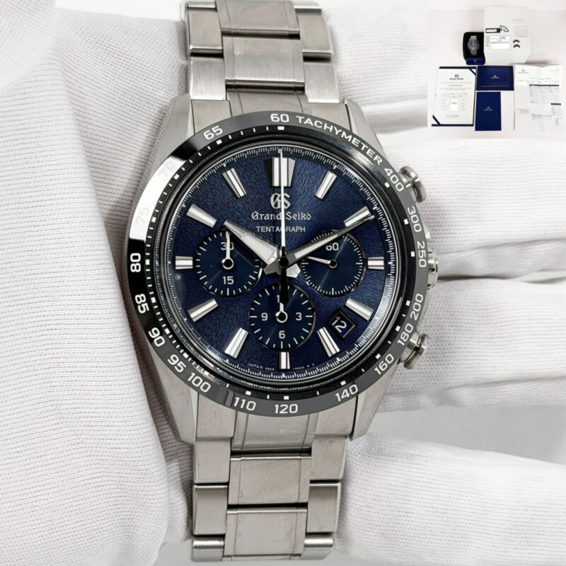 2024 Grand Seiko Evolution 9 Tentagraph SLGC001 43MM Blue Titanium Box Paper