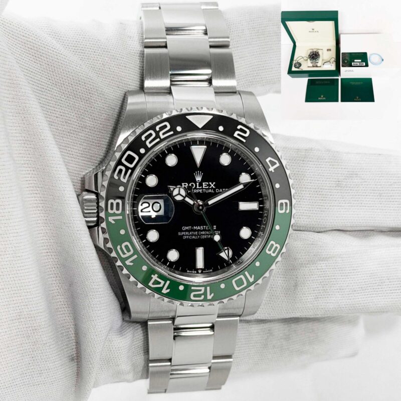 Nos 2024 Rolex GMT-Master II Sprite Lefty 126720VTNR 40MM Black Oyster B/p