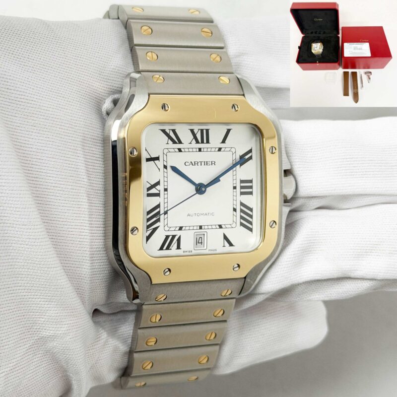 2026 Cartier Santos Large W2SA0009 40MM Silver Dial Two-Tone 18K Yg Box Paper