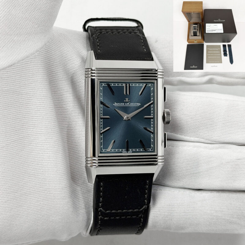 Mint 2024 Jaeger-Lecoultre Reverso Tribute Q389848J 29.9X49.4MM Blue Steel B/p