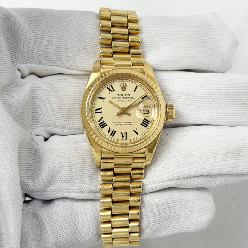 1979 Rolex Lady-Datejust 6917 26MM Champagne 18K Yellow Gold