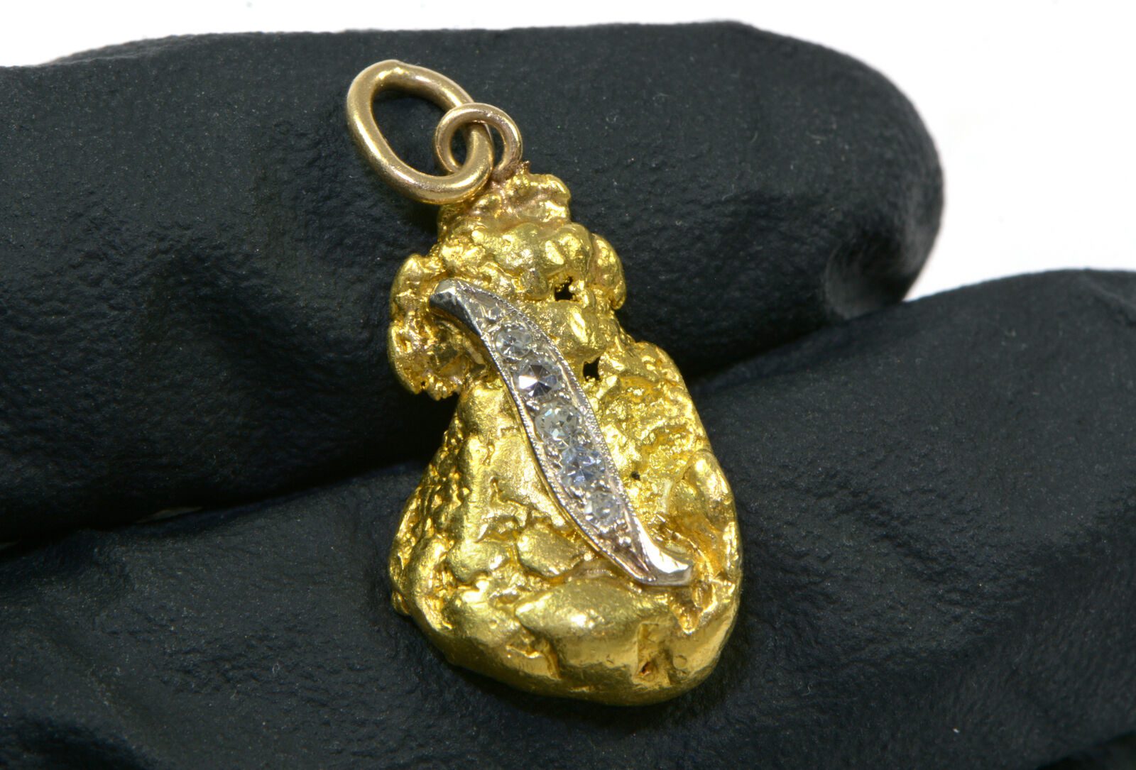 24k-Yellow-Gold-Nugget-Diamond-Pendant-610-Grams-Necklace-Charm-113212939871-2
