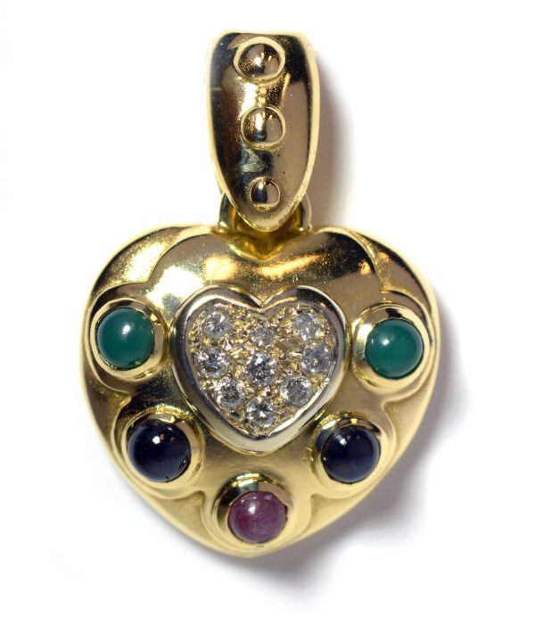 Heart-Pendant-Necklace-w-Diamond-Jade-Black-Sapphire-Ruby-Cabochon-14k-Yellow-G-172084340671-2