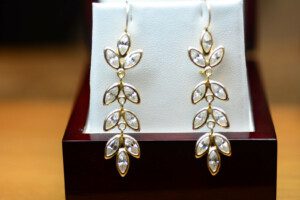 14K-Yellow-Gold-Colorless-Marquise-Spinel-Earrings-772-grams-45mm-x-3mm-x-12mm-171296557892-2