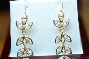 14K-Yellow-Gold-Colorless-Marquise-Spinel-Earrings-772-grams-45mm-x-3mm-x-12mm-171296557892-6