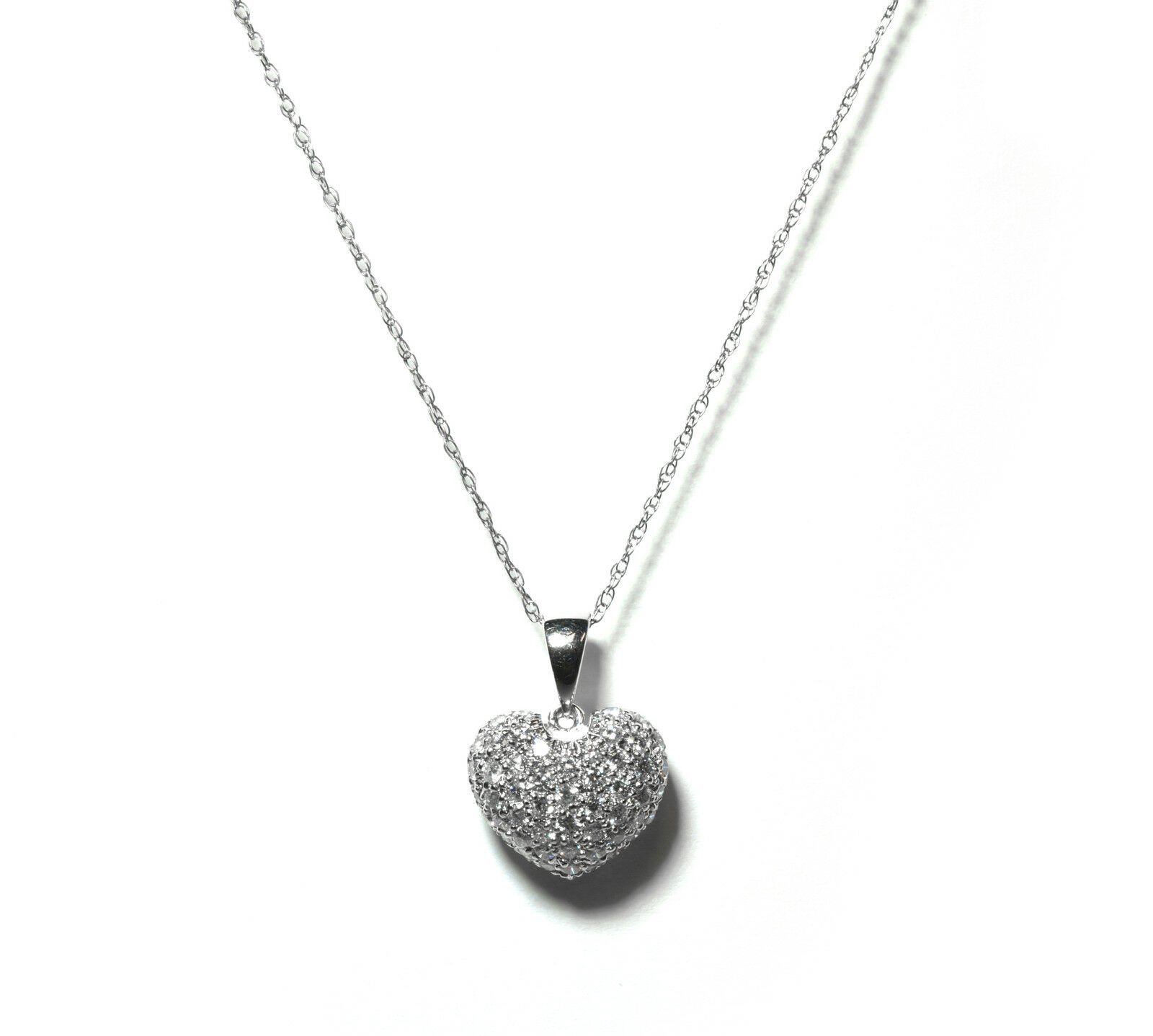 LOUIS VUITTON Diamond 18K White Gold Small Coeur Heart Pendant Necklace  55431