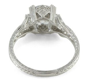 Round-Semi-Mount-Engagement-Ring-Hand-Engraving-Bead-Set-Platinum-SZ-65-112454232152-3
