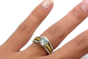Round-Semi-Mount-Engagement-Ring-Yellow-Diamonds-18k-White-Gold-Bead-Set-SZ-625-132237348822-2