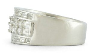 Baguette-and-Round-Diamond-Wedding-Band-Channel-Platinum-193ct-TW-FVS-Size-65-172745558363-2