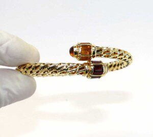 Flexible-Bangle-Red-Tourmaline-Yellow-Citrine-14k-Yellow-Gold-202-Grams-113783728733-3