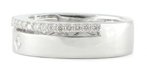 Princess-and-Round-Diamond-Wedding-Band-18k-White-Gold-32ct-TW-VSF-Size-65-172745558253-2