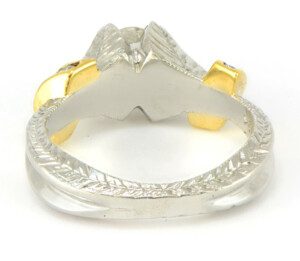 Round-Diamond-Engagement-Ring-Platinum-Hand-Engraved-18k-Yellow-Gold-66ct-SZ65-132237348883-3