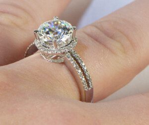 Round-Halo-Semi-Mount-Engagement-Ring-18k-White-Gold-Bead-Setting-SZ-65-112454231703-5