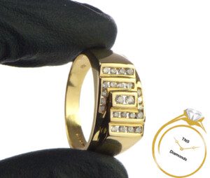 Gentlemans-Diamond-Ring-in-14k-Yellow-Gold-93-Grams-w-Video-132773086454