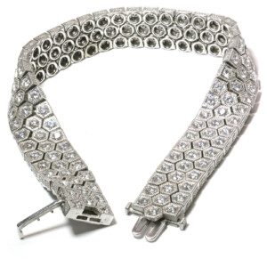 Flexible-Art-Deco-Honeycomb-Diamond-Bracelet-in-18k-White-Gold-775-ct-TDW-VS1-131707236975-5