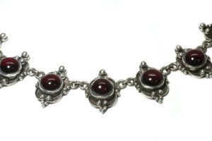 Vintage-Red-Garnet-Cabochon-Chain-Necklace-in-925-Silver-172084340735-4