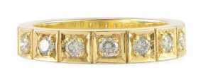 Round-Diamond-Wedding-Band-14k-Yellow-Gold-Bead-Set-32ct-TW-SI1G-Size-6-112454231546