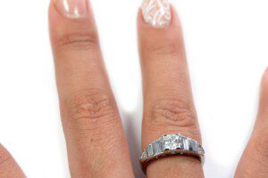 Round-Diamond-Engagement-Ring-Platinum-Baguette-Bezel-Set-125ct-TW-HSI1-Size-7-112454231717-2