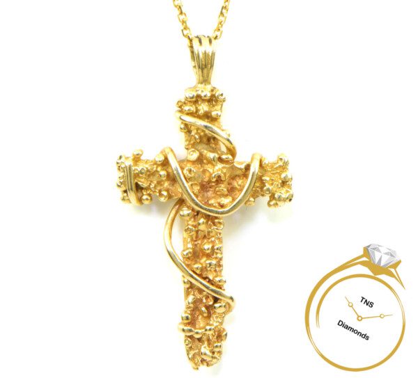 Religious-14k-Yellow-Gold-Cross-Pendant-323-Grams-Charm-132744605648