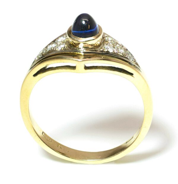 Cabochon Sapphire and Diamond Halo Ring | Dalgleish Diamonds » Dalgleish  Diamonds