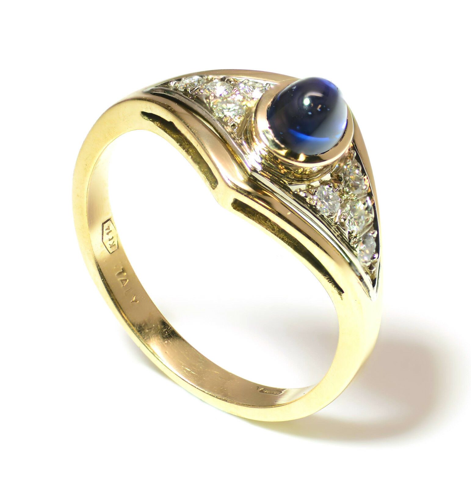 Cabochon-Sapphire-Diamond-Ring-in-14k-Yellow-Gold-16-ct-TW-SIVS-GH-172084340869