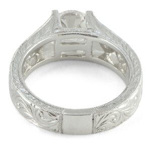 Round-Semi-Mount-Engagement-Ring-Round-Bezel-Set-Platinum-Hand-Engraved-GVS-SZ6-112454231469-3